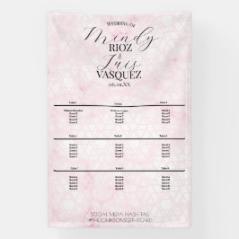 Marmeren Abstracte Roze Huwelijk Script Zwart Menu Spandoek