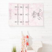 Marmeren Abstracte Roze Huwelijk Script Zwart Menu Spandoek (Insitu)