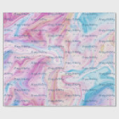 Marmeren abstracte verjaardags swirl cadeaupapier (Vlak)