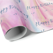 Marmeren abstracte verjaardags swirl cadeaupapier (Rol Hoek)