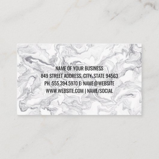 Marmeren achtergrond | Modern stijlvol Visitekaartje (Achterkant)