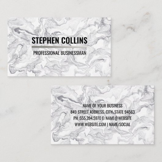 Marmeren achtergrond | Modern stijlvol Visitekaartje (Voorkant / Achterkant)