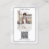 Marmeren Achtergrond Visitekaartje | QR Code (Achterkant)