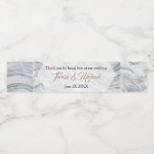 Marmeren Achtergrondpatroon, Elegant huwelijksscri Waterfles Etiket (Enkel label)