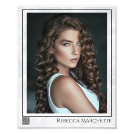 Marmeren Acteur Headshot | QR Code Foto Print Afdruk