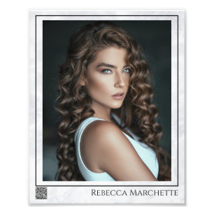 Marmeren Acteur Headshot   QR Code Foto Print Afdruk