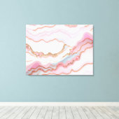 Marmeren Agaat Modern Blauw Roze Goud Collectie Canvas Afdruk (Insitu (Houten vloer))