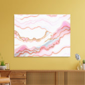 Marmeren Agaat Modern Blauw Roze Goud Collectie Canvas Afdruk (Insitu (Woonkamer))