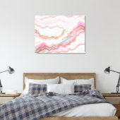 Marmeren Agaat Modern Blauw Roze Goud Collectie Canvas Afdruk (Insitu (Slaapkamer))