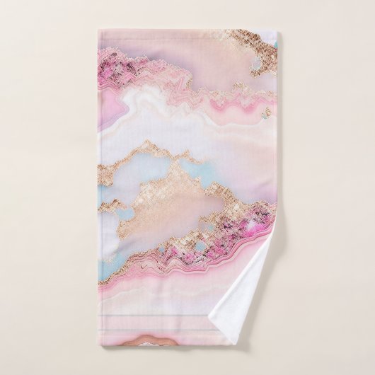 Marmeren Agaat Populair Blauw Roze Goud Collectie Bad Handdoek (Handdoek)