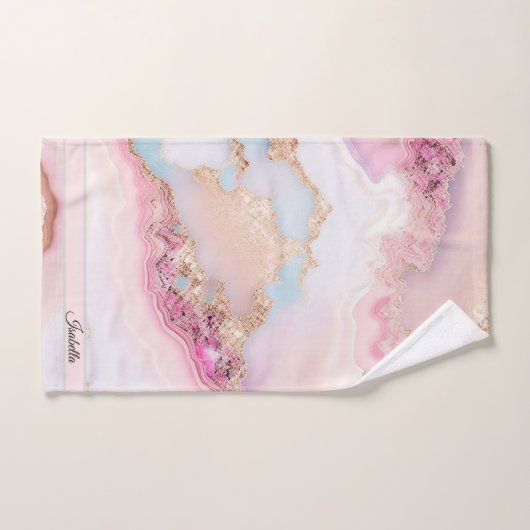 Marmeren Agaat Populair Blauw Roze Goud Collectie Bad Handdoek (Handdoek)