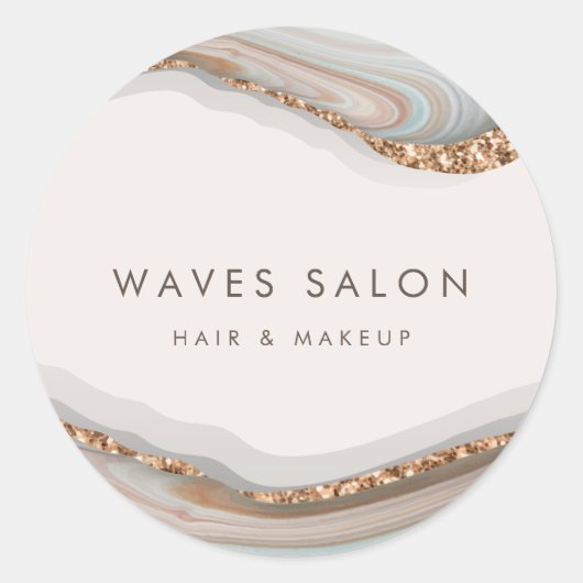 Marmeren Agaat Steen Ronde Sticker (Voorkant)