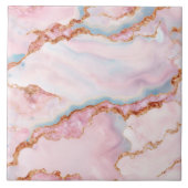 Marmeren Agaat Trendy Blauw Roze Goud Collectie Tegeltje (Voorkant)