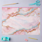 Marmeren Agaat Trendy Blauw Roze Goud Collectie Tissuepapier (Craft)