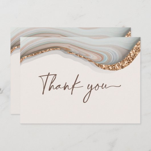 Marmeren Agate Dankkaart Bedankkaart (Voorkant / Achterkant)