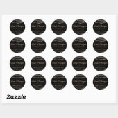 Marmeren Agate Lash Shampoo Zwart en Goud Ronde Sticker (Vel)
