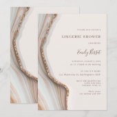 Marmeren Agaten Lingerie Bruidsmeisjes Uitnodiging (Voorkant / Achterkant)