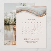 Marmeren Agenda Save the Date Uitnodiging (Voorkant / Achterkant)