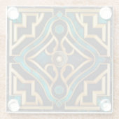 Marmeren Art Deco Grieks Groen Goud Mandala Luxe Glazen Onderzetter (Achterkant)