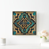 Marmeren Art Deco Griekse Groene Gouden Mandala Lu Vierkante Klok (Huis)