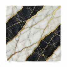 Marmeren B&W + Gouden Luxe Zakdoek