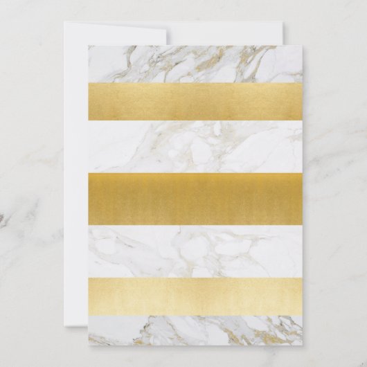 Marmeren Baby shower Nodig Stripe White Gold Party Kaart (Achterkant)