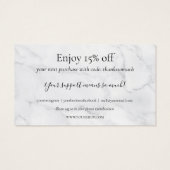 Marmeren bedankkaart voor kortingskaart winkelen visitekaartje (Achterkant)