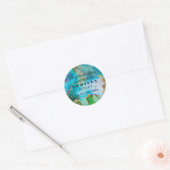 Marmeren blauw Paarse gouden tekst Spaans Ronde Sticker (Envelop)