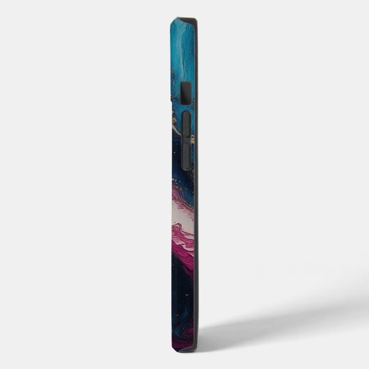 Marmeren blauw zwart Case-Mate iPhone case (Achterkant / Links)