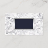 Marmeren blauwe achtergrond | Zilver Metaal Visitekaartje (Achterkant)
