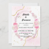 Marmeren bloemblaadjes en Prosecco Vrijgezellenfee Kaart (Voorkant)