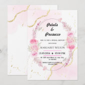 Marmeren bloemblaadjes en Prosecco Vrijgezellenfee Kaart (Voorkant / Achterkant)