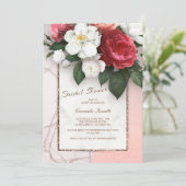 Marmeren Bloemen Bruids Douche Uitnodiging (Staand voorkant)