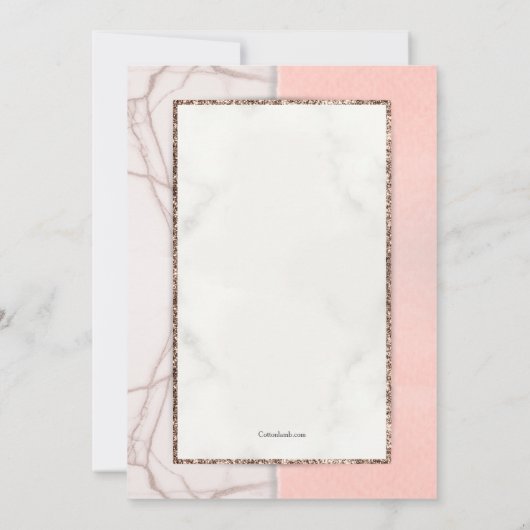 Marmeren Bloemen Bruids Douche Uitnodiging (Achterkant)