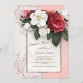 Marmeren Bloemen Bruids Douche Uitnodiging (Voorkant / Achterkant)