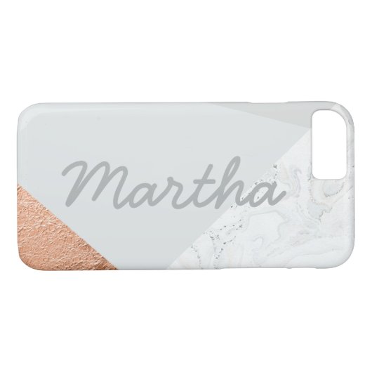 Marmeren blush roze grijs en roos goud Case-Mate iPhone case (Achterkant (Horizontaal))