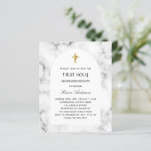 Marmeren boog eerste heilige communie uitnodiging (Staand voorkant)