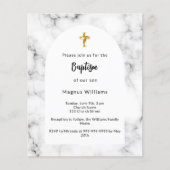 Marmeren boog gouden kruis doop uitnodiging (Voorkant)