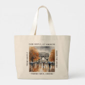 Marmeren boog in de regen herfstkatoen Canvas tas (Achterkant)