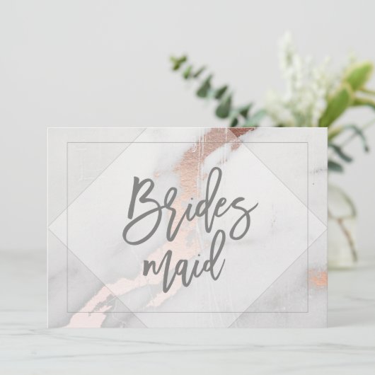 MARMEREN BRUIDSJUFFER IN ROZE GOUD KAART (Staand voorkant)