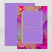 Marmeren bruidsmeisje roze, paarse en gouden uitno save the date (Voorkant / Achterkant)