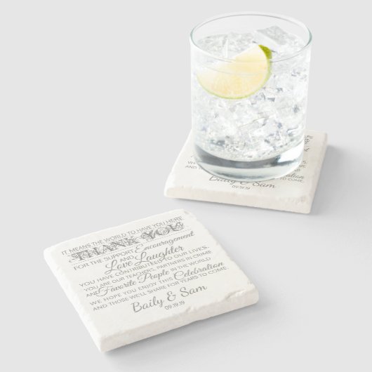 Marmeren bruiloft Onderzetters (Zijkant)