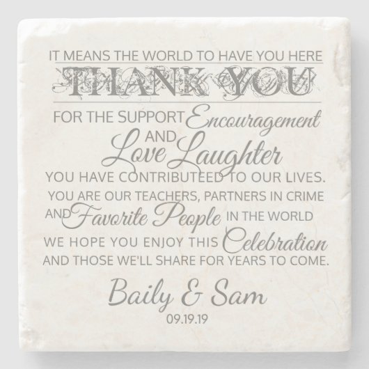 Marmeren bruiloft Onderzetters (Voorkant)