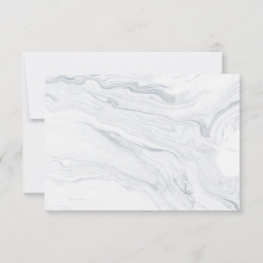 Marmeren bruiloft RSVP Reactie Kaartje (Achterkant)