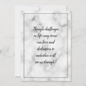 Marmeren bruiloft uitgesteld afgelast uitstel kaart (Achterkant)