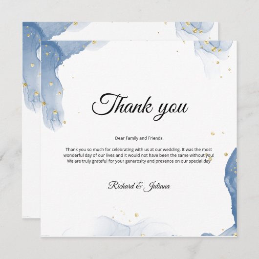 Marmeren bruiloft uitnodiging dank u kaart (Voorkant / Achterkant)
