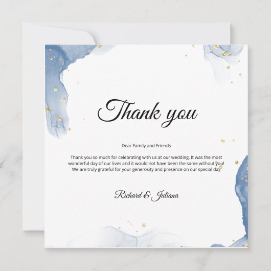 Marmeren bruiloft uitnodiging dank u kaart (Voorkant)