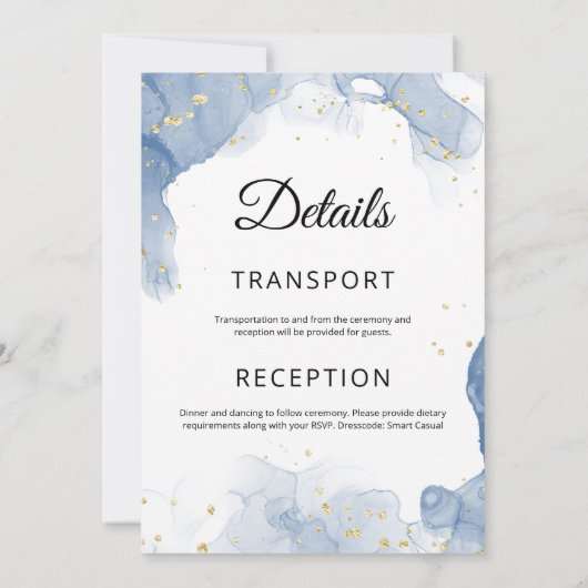 Marmeren bruiloft uitnodiging Moderne bruiloft Ele (Achterkant)