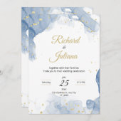 Marmeren bruiloft uitnodiging Moderne bruiloft Ele (Voorkant / Achterkant)