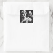 Marmeren buste vierkante sticker (Tas)